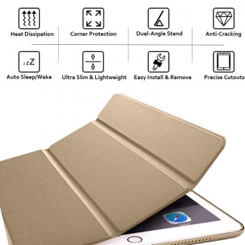 Smart soft dirbtinės odos dėklas - auksinės spalvos (Apple Ipad 9.7 Air 2/9.7 2017/9.7 2018) Smart soft dirbtinės odos dėklas - auksinės spalvos (Apple Ipad 9.7 Air 2/9.7 2017/9.7 2018)